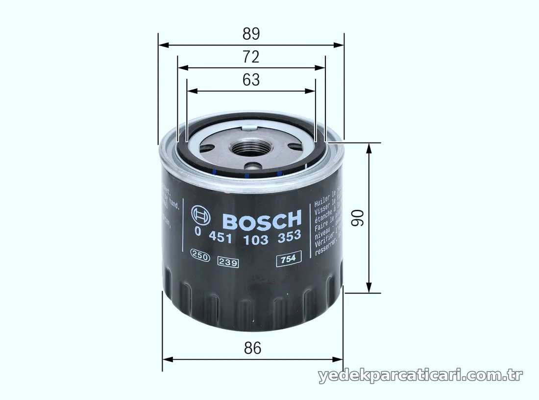 BOSCH 0451103353 Yağ Filtresi - BOSCH - 0451103353