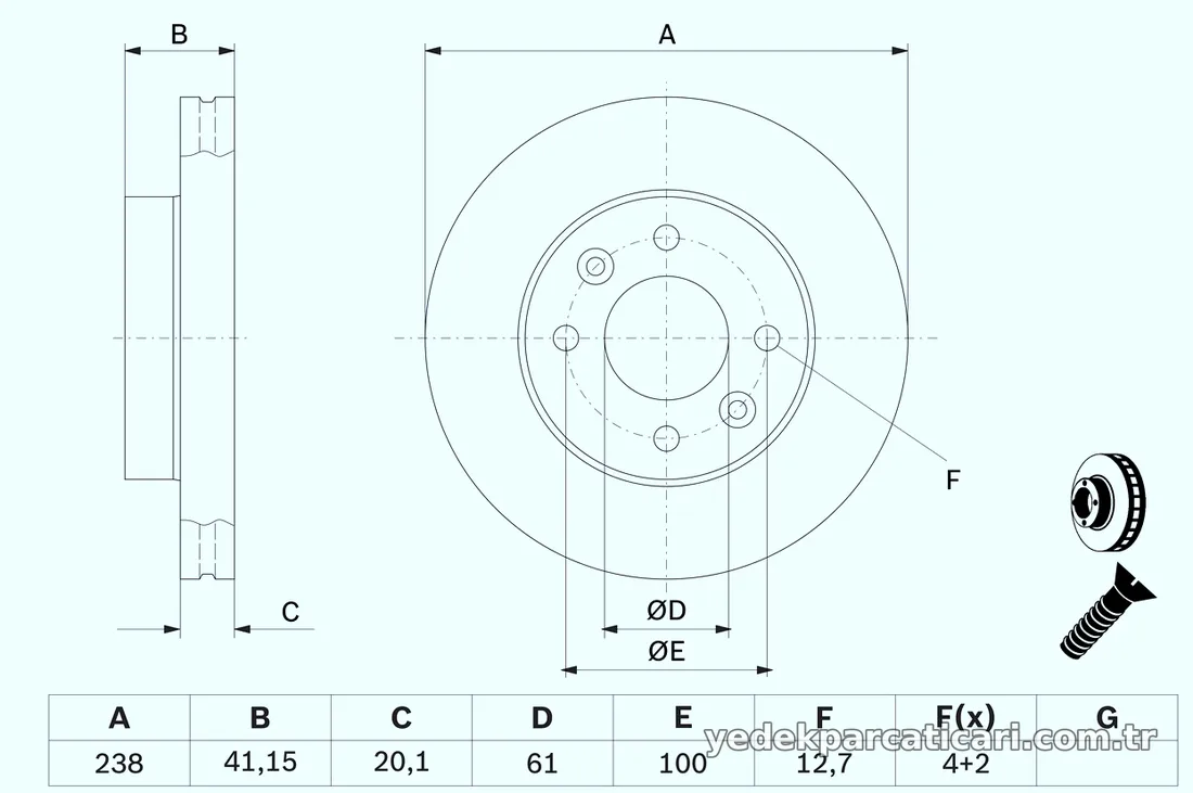BOSCH 0986478276 Fren Disk Ayna - BOSCH - 0986478276