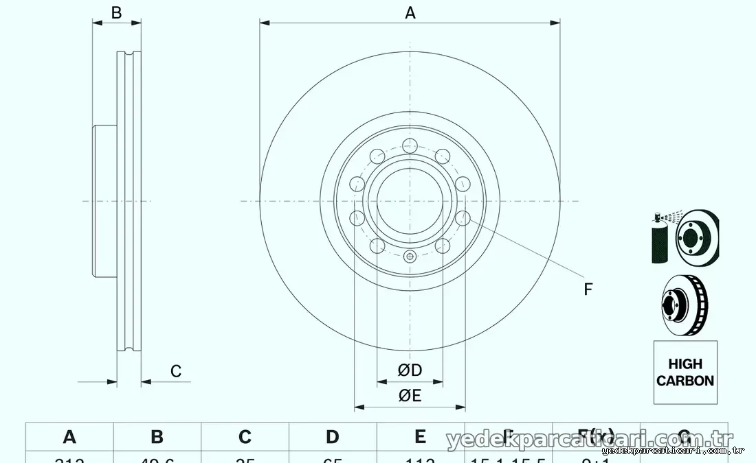 BOSCH 0986479058 Fren Disk Ayna - BOSCH - 0986479058
