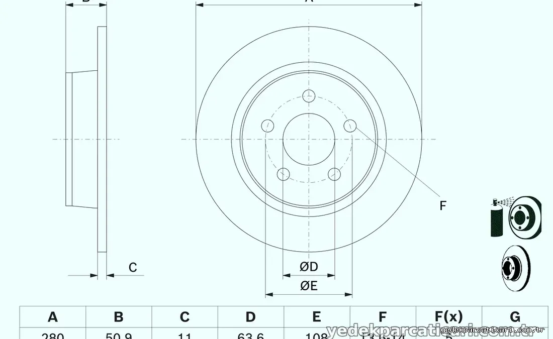 BOSCH 0986479762 Fren Disk Ayna - BOSCH - 0986479762