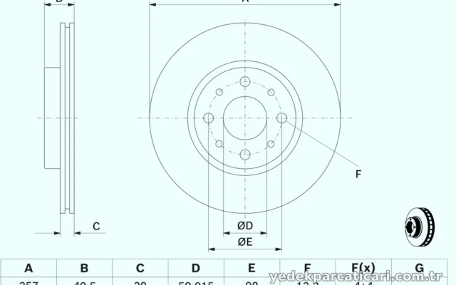 BOSCH 0986479W68 Fren Disk Ayna