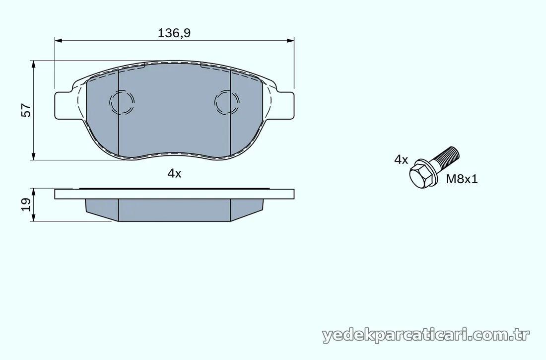 BOSCH 0986494038 Fren Disk Balata - BOSCH - 0986494038