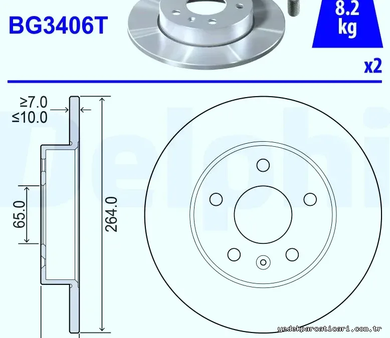 DELPHI BG3406T Fren Disk Ayna - DELPHI - BG3406T
