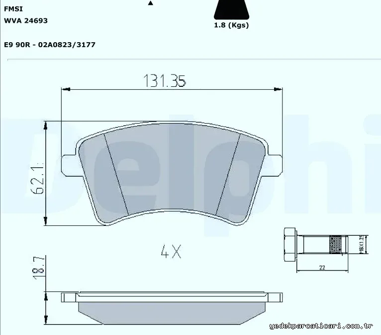 DELPHI LP2078 Fren Disk Balata - DELPHI - LP2078