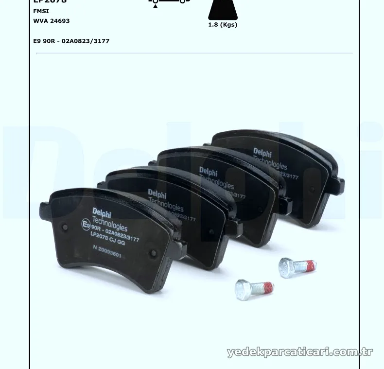 DELPHI LP2078 Fren Disk Balata - DELPHI - LP2078