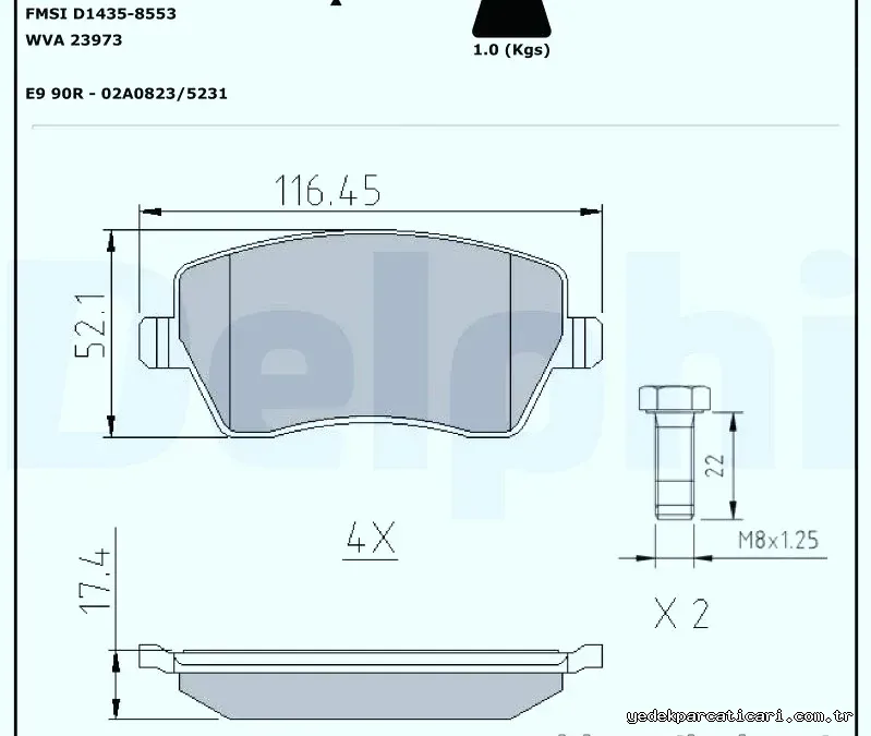 DELPHI LP3551 Fren Disk Balata - DELPHI - LP3551