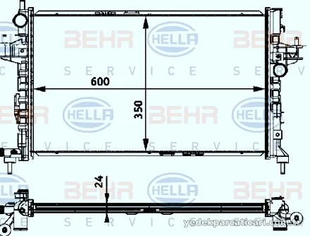 BEHR-MAHLE CR422000S | Opel Corsa C/Combo C/Tigra B Z13DT/Z13DTJ/Z17DTH/Y13DT Su Radyatörü - MAHLE - MAH.CR422000S