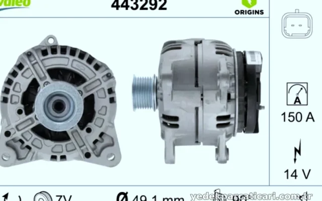 ALTERNATOR 12V 150A Laguna- Megane – VALEO 443292