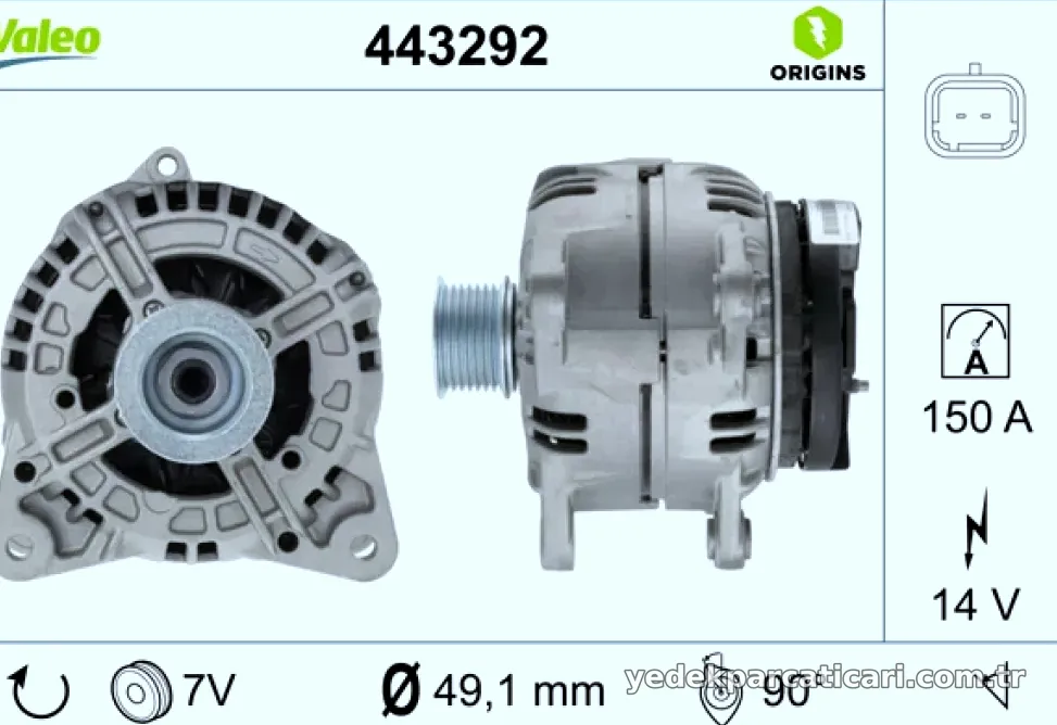 ALTERNATOR 12V 150A Laguna- Megane - Valeo - VALEO 443292