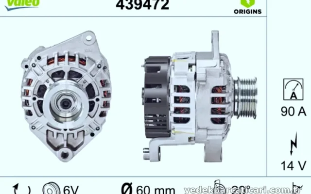 ALTERNATOR 12V 90A JUMPER DUCATO 2,3 JTD / 2,8 JTD HDI (Valeo)