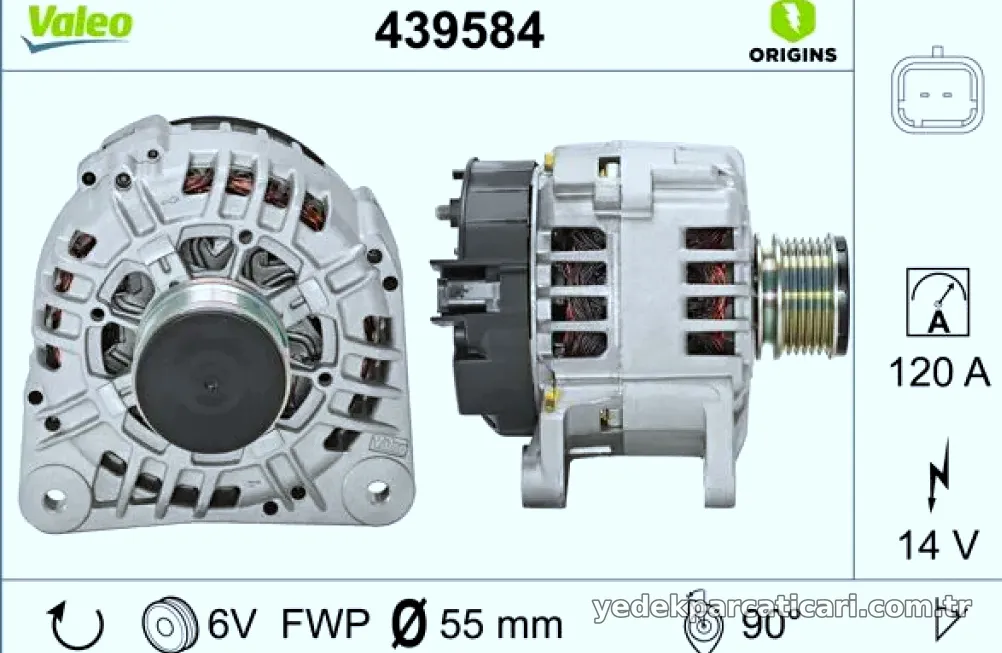 ALTERNATOR 14 V 125A CLIO KANGOO 1,9 CAPTUR CLIO IV MEGANE III SYMBOL III - Valeo - VALEO 439584