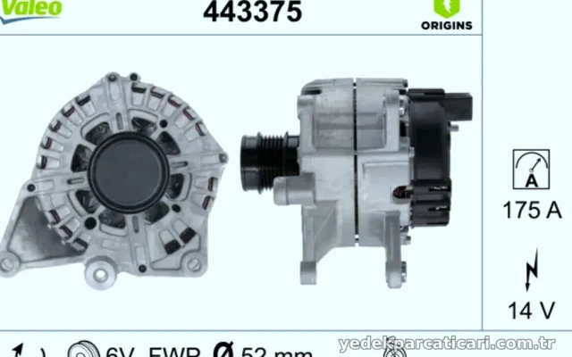 ALTERNATOR (14V 175A) C238 18> C253 16>19 R172 16> VITO W447 14> – VALEO 443375