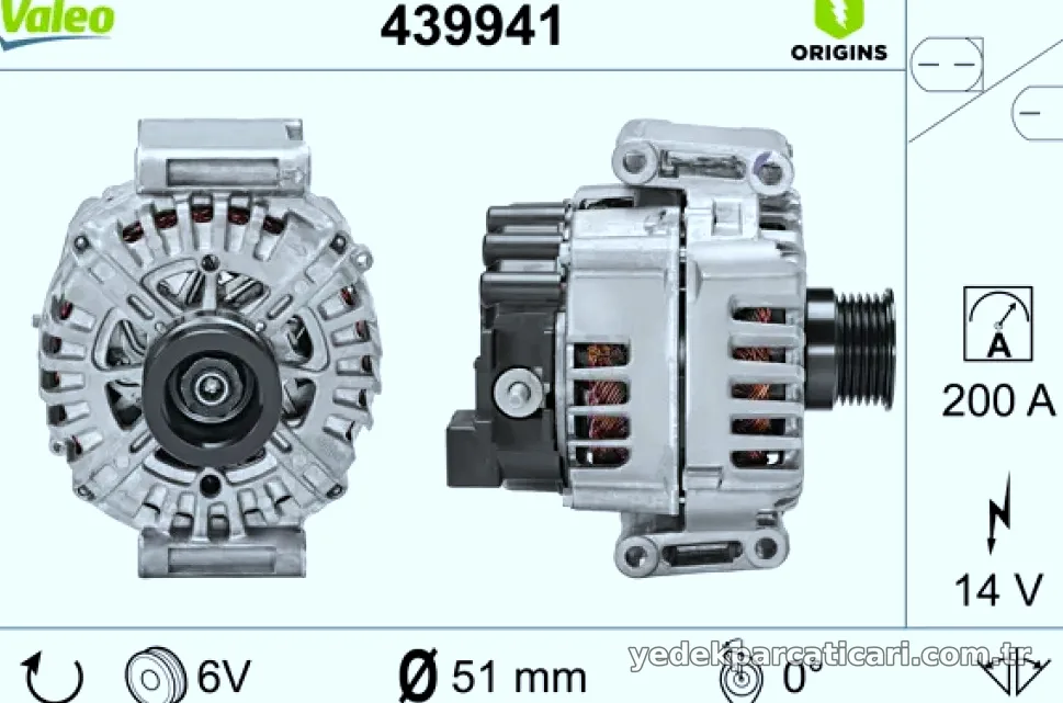 ALTERNATOR (14V 200A) W205 14>18 C218 11>17 W212 09>15 C207 10>16 W166 15>18 C253 16>19 VITO W447 14> SPRINTER 906 09> -