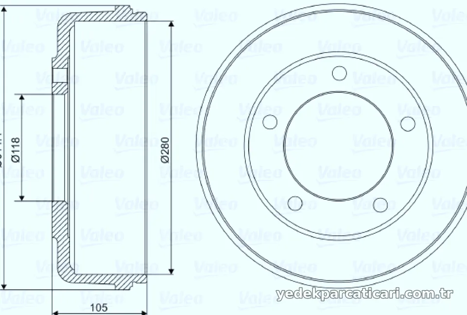 ARKA FREN KAMPANASI TRANSIT V184 (CIFT TEKER) - Valeo - VALEO 237048