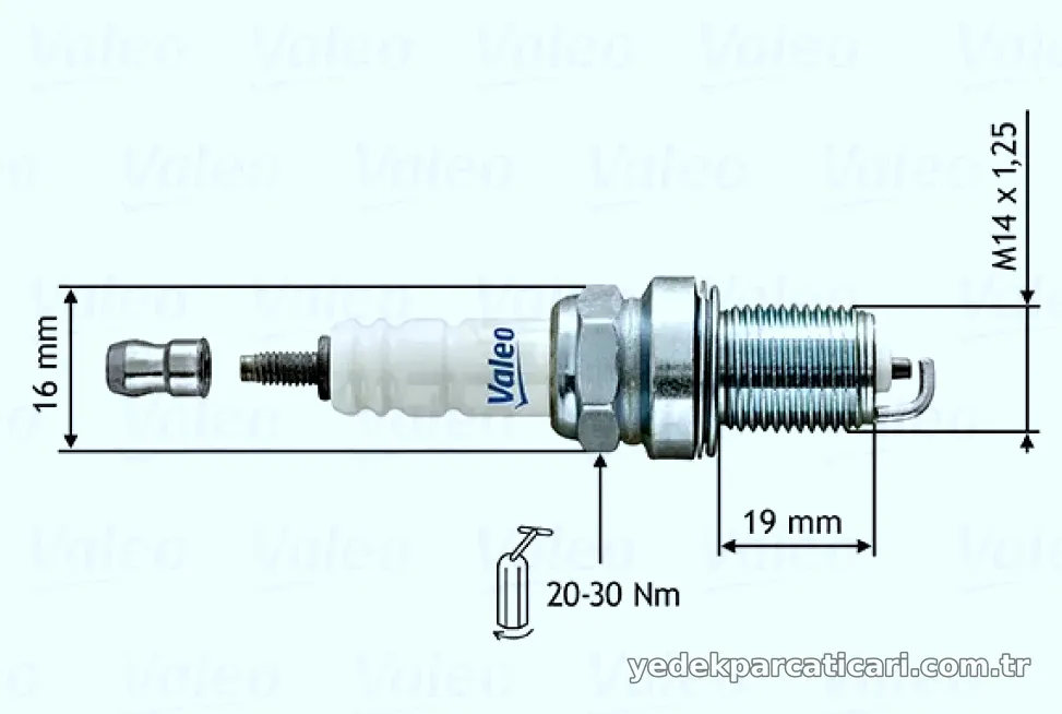 ATESLEME BUJISI (FR7DC) KALEM BUJI MEGANE CLIO R19 P106 P206 P306 BIPPER NEMO 206+ (T3E) P205 P405 C2 C3 C3 II C3 (A51)