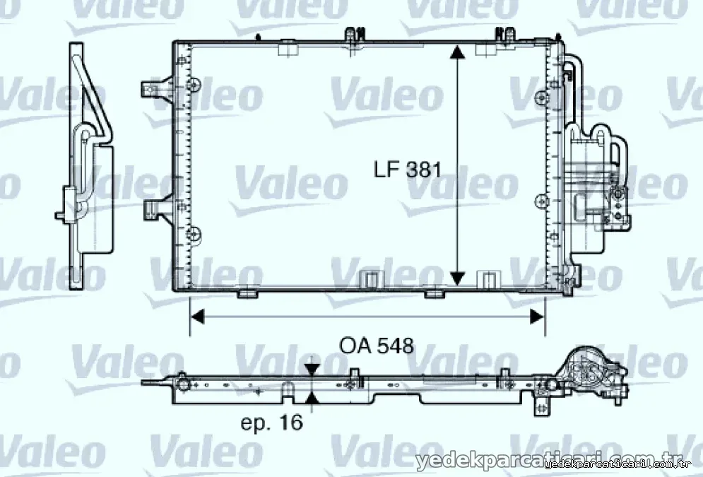 KLIMA RADYATORU (KONDANSER) CORSA C MOTOR NO:Z16SE 01> (548×381×16) - Valeo - VALEO 817609