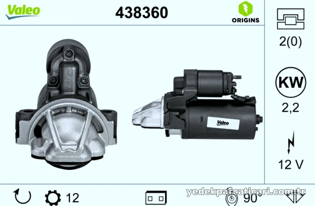 MARS MOTORU 12V 2KW (12 DIS) TRANSIT V347 TT9 2,2TDCI / 2,4 TDCI / 3,2TDCI 06 /> YENI KASA TRANSIT 14> BOXER III JUMPER