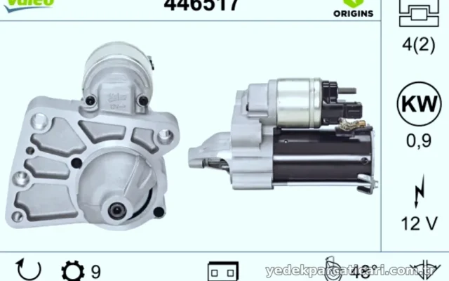 MARŞ MOTORU VALEO 446517 – Citroen, Mini, Peugeot Uyumlu