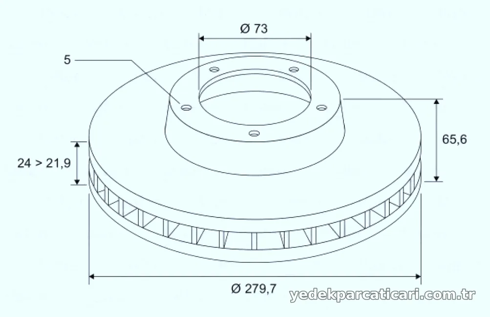 ON FREN DISK AYNASI BOXER JUMPER DUCATO TUM MODELLER (97 13) 1000 1400KG 14Q (15 JANT) HAVA SOGUTMALI (CAP:280 KALINLIK: