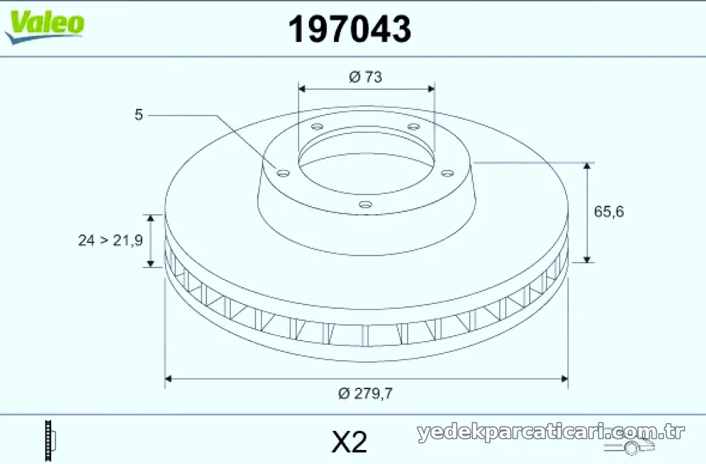 ON FREN DISK AYNASI BOXER JUMPER DUCATO TUM MODELLER (97 13) 1000 1400KG 14Q (15 JANT) HAVA SOGUTMALI (CAP:280 KALINLIK: