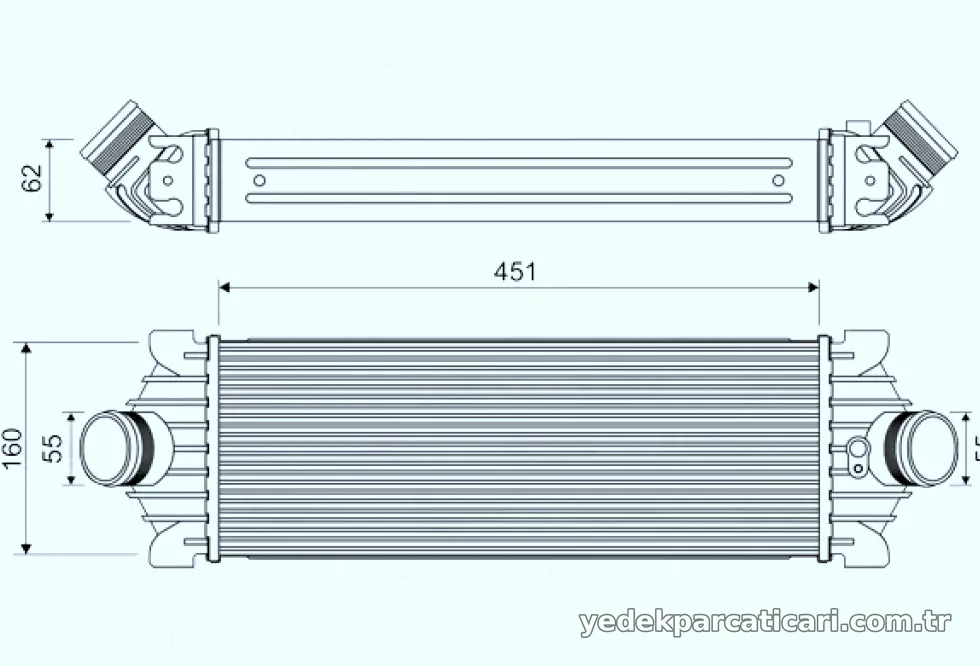 TURBO INTERCOOLER RADYATOR TRANSIT V347 11>14 V362 14 /> CUSTOM 12 /> 2,2TDCI 155PS ARKADAN CEKER - Valeo - VALEO 818644