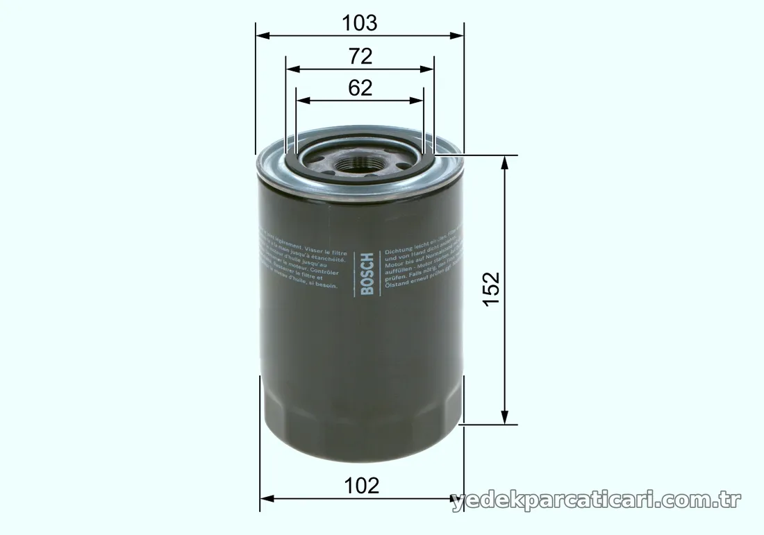 BOSCH 09864B7036 Yağ Filtresi - BOSCH - 09864B7036