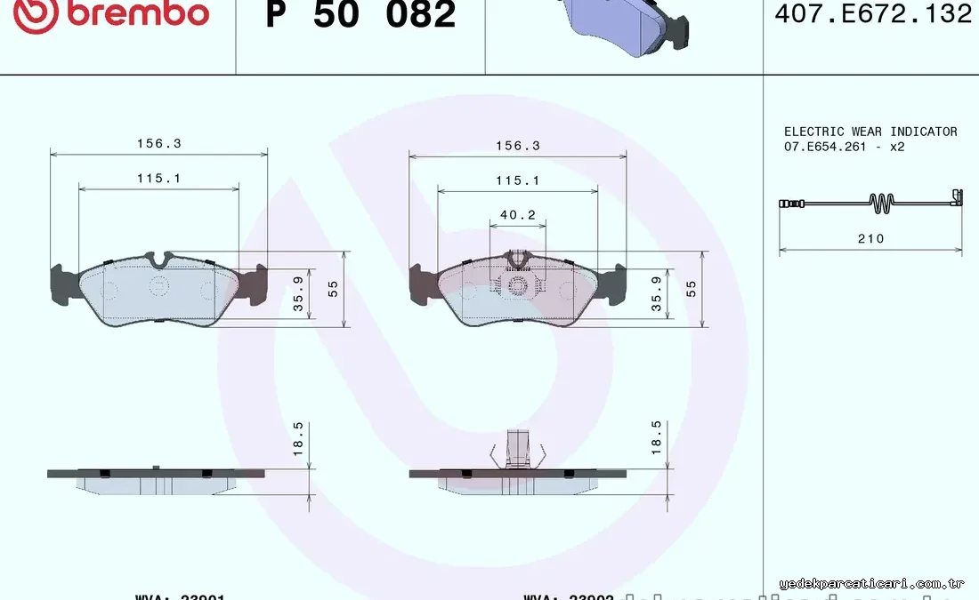 BREMBO P50082 Fren Disk Balata - BREMBO - P50082