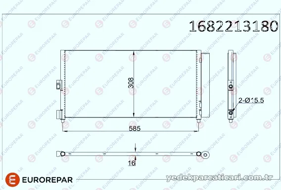 EUROREPAR 1682213180 Klima Radyatörü - EUROREPAR - 1682213180