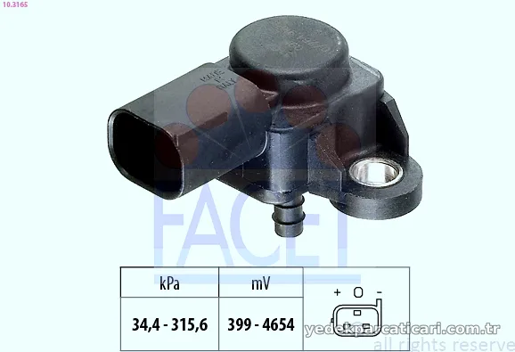 FACET 103165 MAP Sensörü - FACET - 103165