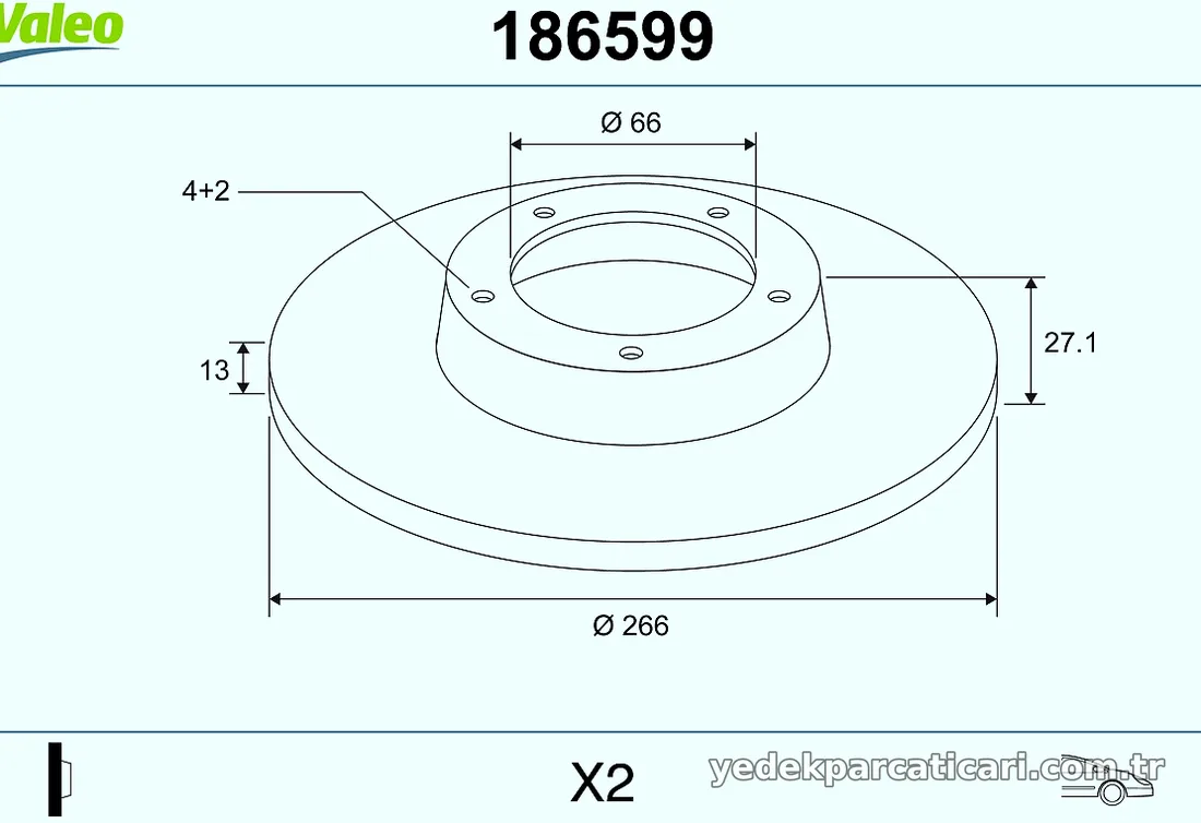 VALEO 186599 Fren Disk Ayna - VALEO - 186599
