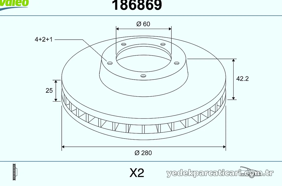 VALEO 186869 Fren Disk Ayna - VALEO - 186869